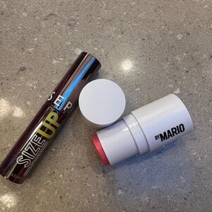 SEPHORA Size Up Mascara in black & Makeup by Mario Blush Stick in Pale Petal 🌸